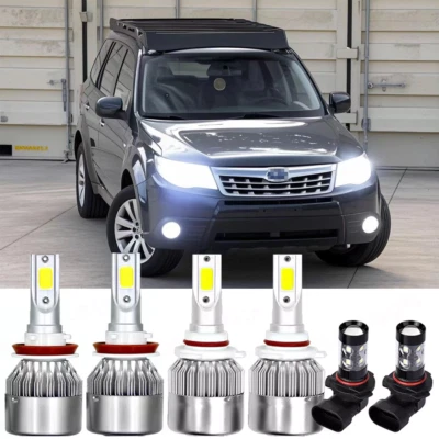6Pcs 6000K White LED Headlight Hi/Lo + Fog Light For Subaru Forester 2009-2013 Foto 1 de 4