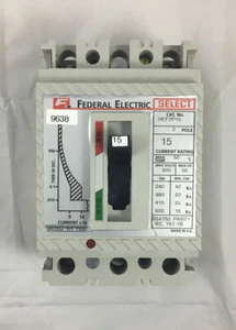 Federal Electric 15A 15 Amp Double Pole DP 2P MCCB HEF2P15 Circuit Breaker - Picture 1 of 2