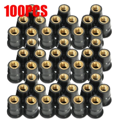 100 PIEZAS M5 Goma Motocicleta Wellnut Métrico Parabrisas Pozo Tuercas Tuercas Latón # Foto 1 de 4
