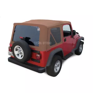 Jeep Wrangler TJ Soft Top Replacement, 1997-06, Tinted Windows, Saddle Sailcloth - Bild 1 von 5