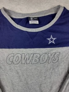 Nike Team Apparel Dallas Cowboys Shirt Large Gray Blue Long Sleeve NFL - Picture 1 of 12