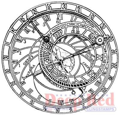 Резиновый зажимной штамп для астрономических часов темно-красного цвета - Изображение 1 из 3