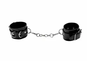 Bondage Couples Sex Toys Ouch! Leather Cuffs - Black - Picture 1 of 6