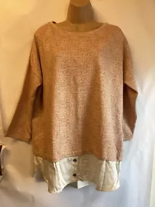 Womans Ladies 3/4 Sleeve Medium Weight Tunic Top Pink Mix M&S Collection 16 - Picture 1 of 19