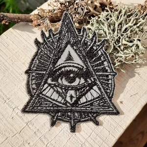 All seeing eye reflective embroidered patch iron on - Picture 1 of 5