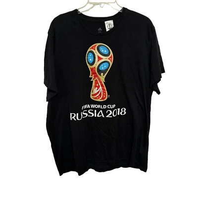 Adidas FIFA WORLD CUP Men's Shirt RUSSIA 2018 Black Short Sleeve  Size 2XL XXL - Image 1 of 4