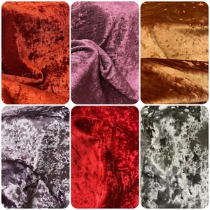 Quality Crushed Velvet Solid Plain Colours Curtain Fabric Material 137cm wide - Picture 1 of 16