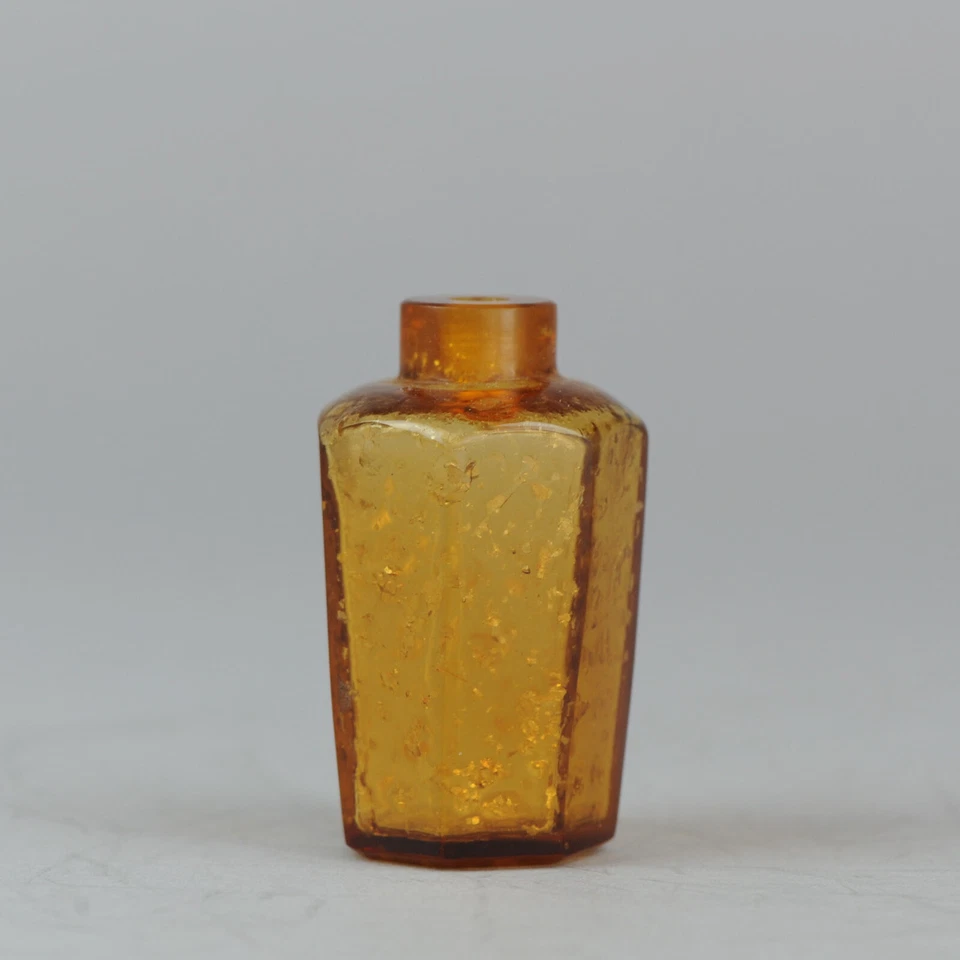 Botella de tabaco china 19/20c oro y vidrio de Pekín gran decoración Qing/República Foto 1 de 1