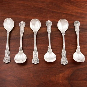 6 HEAVY TIFFANY STERLING SILVER ICE CREAM SPOONS OLYMPIAN DIANA & HER NYMPHS - Picture 1 of 8