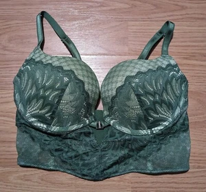 Adore Me grüner Longline Push-up BH 32DD Camilla Spitze sexy - Bild 1 von 4