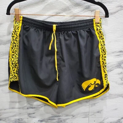 Victorias Secret Pink Iowa Hawkeye Womens Shorts Size M Cheetah Print Athletic - Image 1 of 4