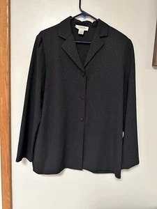 Chaqueta Judith Hart Collection Negro Blanco Pin a Rayas Poliéster Mangas Largas Talla 12 - Imagen 1 de 8