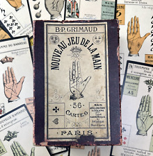 c.1890 Cartes Palmistry Chiromancie Jeu de Main Vieux Grimaud France Complet avec boite