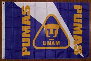 Pumas UNAM 3’ x 5’ Flag Banner Bandera Mexico Futbol Football Soccer USA Shipper - Picture 1 of 3