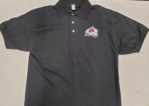 20329-3 Nhl Team Apparel Colorado Avalanche Hockey Polo Golf Shirt Black New