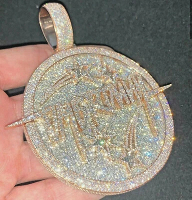 2.7" Custom Pendant for Men | 16.30Ct VVS1 Moissanite | 925 Silver Tested - Image 1 of 4