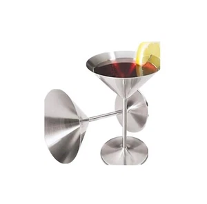 Stainless Steel Martini Glasses set of 2 - Picture 1 of 6