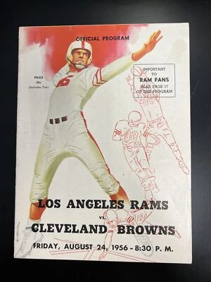 1956 AUGUST 24 LOS ANGELES RAMS VS CLEVELAND BROWNS Program CHUCK NOLL - Image 1 of 4