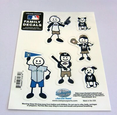 Milwaukee Brewers Outdoor Rated Vinyl Family Decals MLB Licensed Baseball - Image 1 of 4