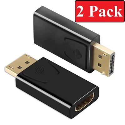 2 x Display Port to HDMI Displayport DP HDMI Cable Adapter Video cord HDTV PC 4K - Image 1 of 4