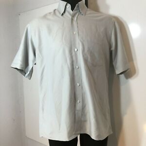 Bugatchi Uomo Mens Short Sleeve Button Front Shirt Size Medium Single Stitch 502