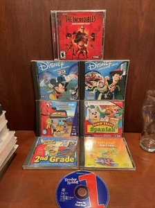 9 CD PC GAME Educational Lot: Disney, Incredibles, Clifford, Learning, Reader - Picture 1 of 4