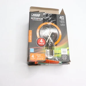 (2-Pk) Feit Electric Filament LED Bulb Clear A19 E26 40W A1940CL927CA/FIL/4 - Picture 1 of 4