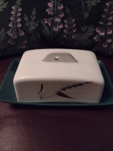 Vintage Bourne Denby Greenwheat Lidded Butter Cheese Dish - Picture 1 of 5
