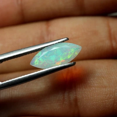 1.3 Cts 15.2x6 MM Natural AAA Green Fire Ethiopian Opal Marquise Cut Gemstone - Image 1 of 4