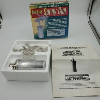 Central Pneumatic Touch Up Spray Gun Adjustable 2.8CFM@30PSI 4.0CFM@50PSI #00086 - Image 1 of 4