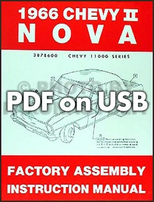 Manuales de montaje de fábrica Nova Chevy II en USB 1966 1967 1968 1969 Foto 1 de 4
