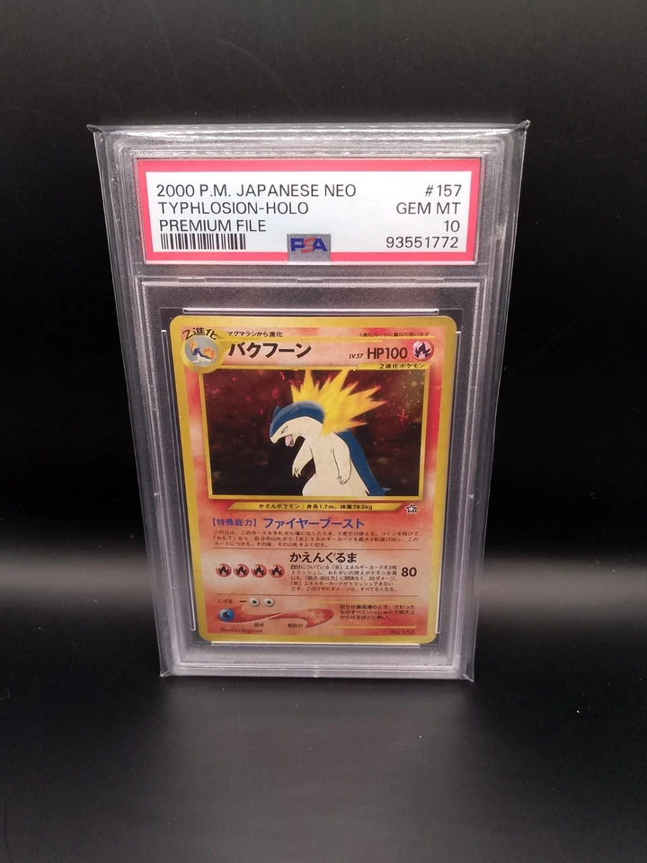 Typhlosion PSA 10 Pokemon Card. Neo Genesis Japanese rare holo Premium File #157 - Image 1 of 1