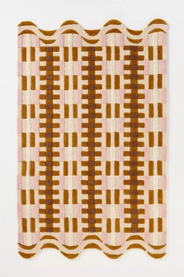 Alfombra festoneada de lana suave acolchada a mano Matilda para sala de estar y dormitorio Foto 1 de 3