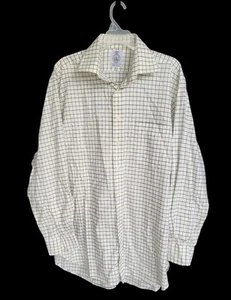 JC Cordings Cotton Men Checkered Beige Dress Shirt Sz  16 1/2 - Picture 1 of 8