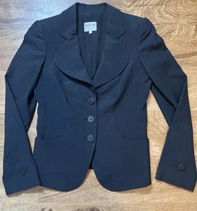ARMANI COLLEZIONI Textured Blazer Jacket Black Size 2 - Picture 1 of 5