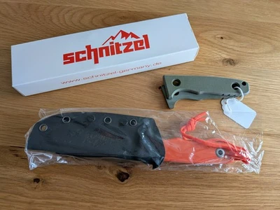 Schnitzel  TRI Messer NEU u. Unbenutzt i. OVP m. Extra Grünen  Griffschalen - Bild 1 von 3