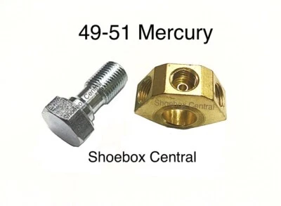 1949 1950 1951 Mercury Master Cylinder montaje de latón y perno de banjo NUEVO Foto 1 de 4