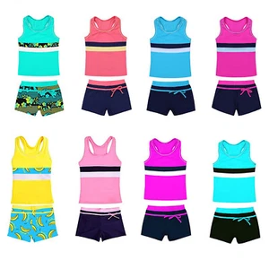 Kids Girls Swimwear Sunsuit Beachwear Party Swimsuit Sets Vest With Shorts Baby - Picture 1 of 60
