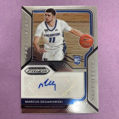 2021-22 Prizm DP Marcus Zegarowski RC Rookie Auto-SENS. SIGNATURES #MZE NETS - Image 1 of 2