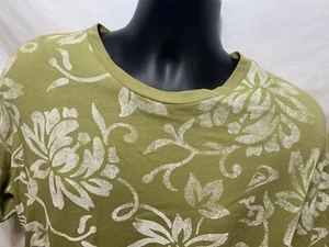 Men’s Quiksilver Green T-Shirt Beach Floral Sz XL Crewneck 100% Cotton - Picture 1 of 4