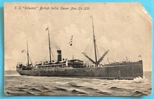 SS Dilwara British India Steam Co 1909 Photo Postcard C Drobig Genoa - Picture 1 of 2
