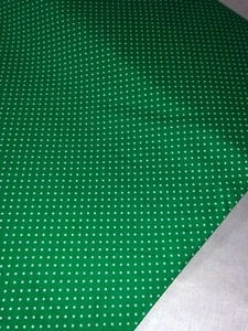 1 Meter Green 3mm Polka Dots Print 100% Pure Cotton Fabric 45”Wide Dress Craft - Picture 1 of 3