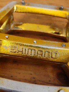 Vintage Shimano DX Pedals 1/2 in. Gold Old School BMX 1980s OG Race 1 Pc. Crank - Picture 1 of 6