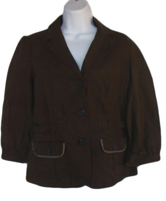 TOMMY HILFIGER Size S Brown Linen/Cotton Jacket NWT $69 - Imagem 1 de 4