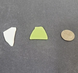 Meer Strand Glas flach Basteln echt Brandung getrommelt Menge 2 Pilz Schmuck Kunst - Bild 1 von 8