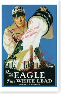 Retro Adler Marke weiß Bleifarbe Wohndeko Poster - Bild 1 von 1