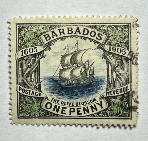 Barbados Scott 109 Stamp - 1st British Landing Tercentenary 1906 (Used) 52_49 Cover