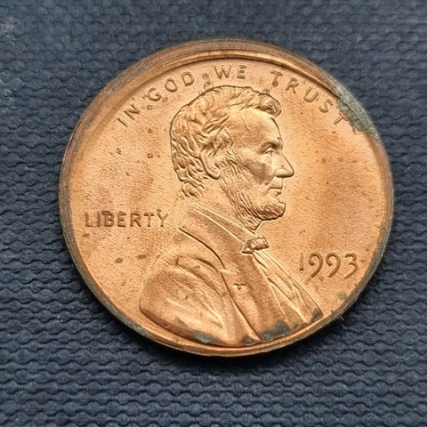 1993 Lincoln Cent 1c ERROR - Off Center #42413 Cover