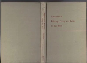 Appreciation: painting poetry and prose by leo stein hardcover no dj crown 1947 - Picture 1 of 8