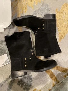 Brand new 100% authentic Love Moschino booties In black suede size 8 - Picture 1 of 7
